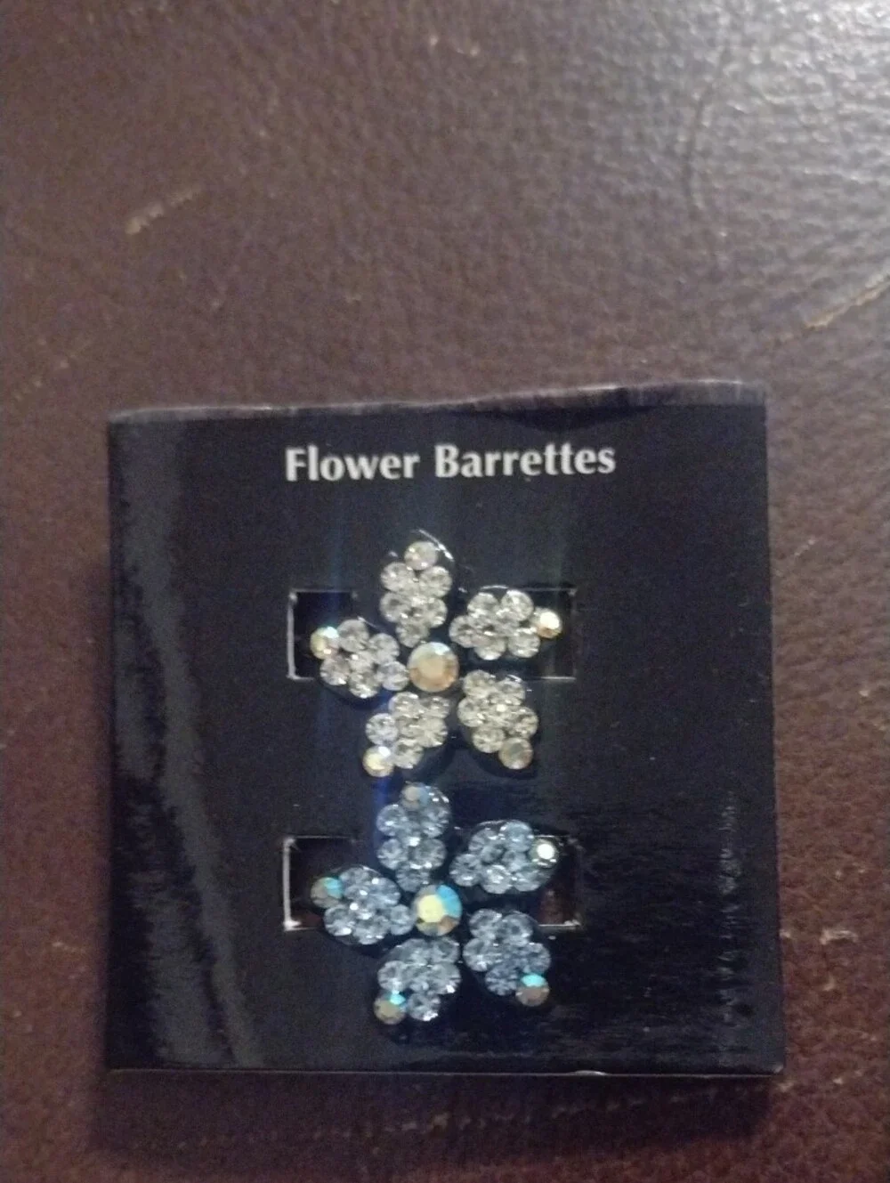 Aria Red and Clear Crystal Heart and Flower Barrettes Set